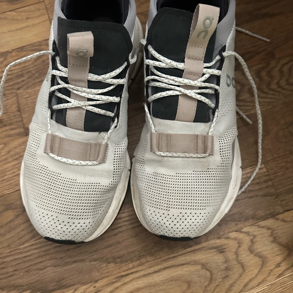On Running Gray and Black Athletic Shoes